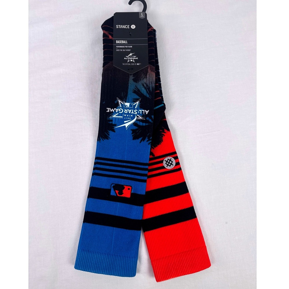 Stance MLB 2017 All-Star Game Miami Baseball Socks Over Calf Men Large Blue Red